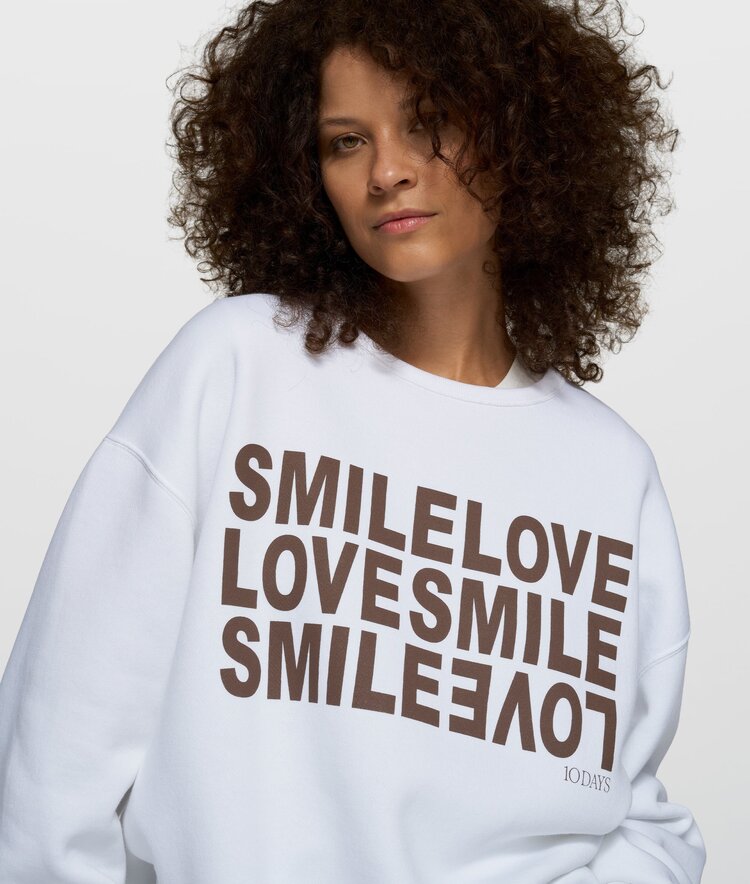 10DAYS Statement sweater smile white 10Days