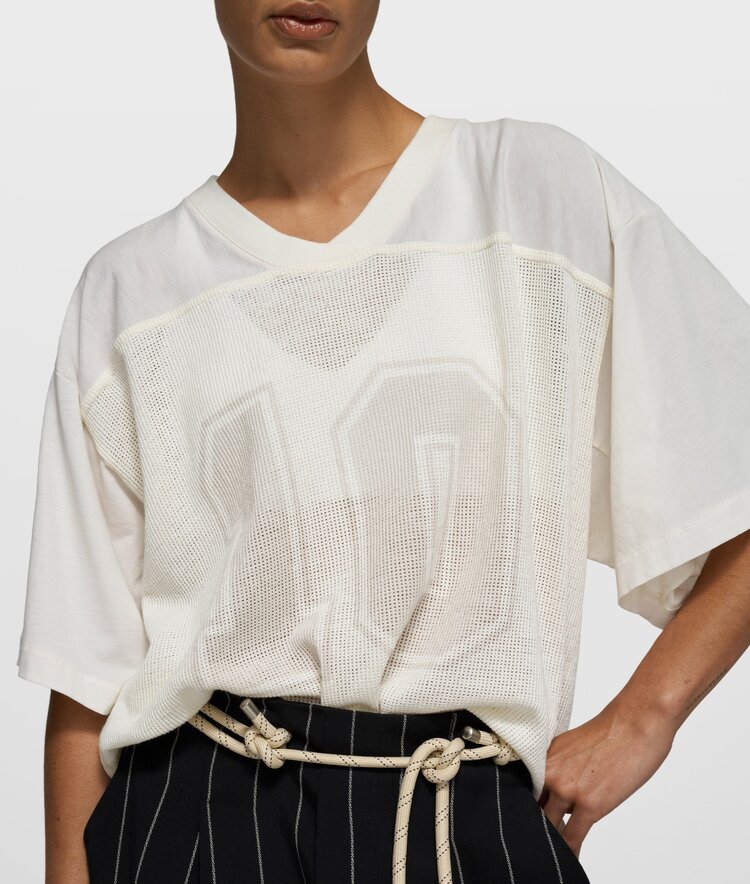 10DAYS Mesh baseball tee ecru 10Days