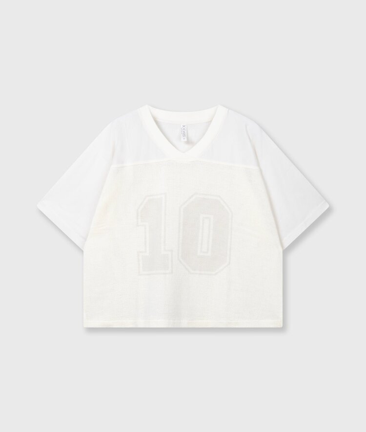 10DAYS Mesh baseball tee ecru 10Days