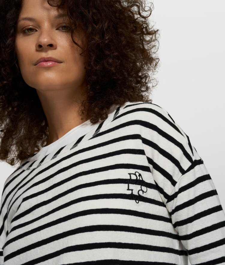 10DAYS Long sleeve tee stripes ecru/black 10Days