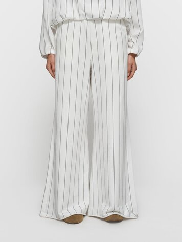 10DAYS Wide jogger pinstripe ecru