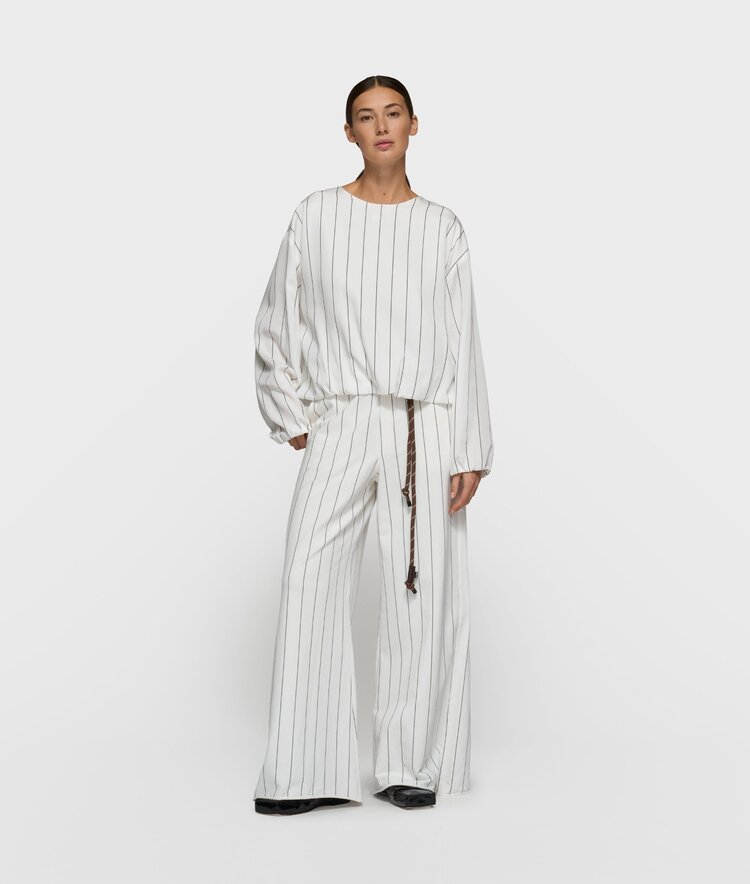 10DAYS Wide jogger pinstripe ecru 10Days