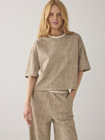 Summum Woman Jersey herringbone khaki