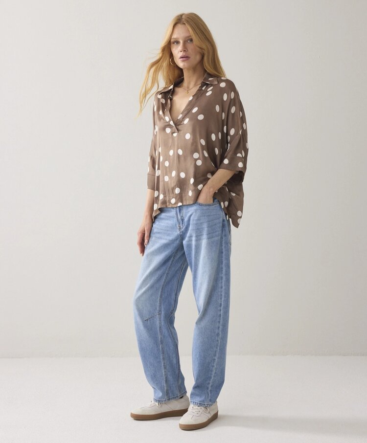 Summum Woman Top irregular dots khaki Summum Woman