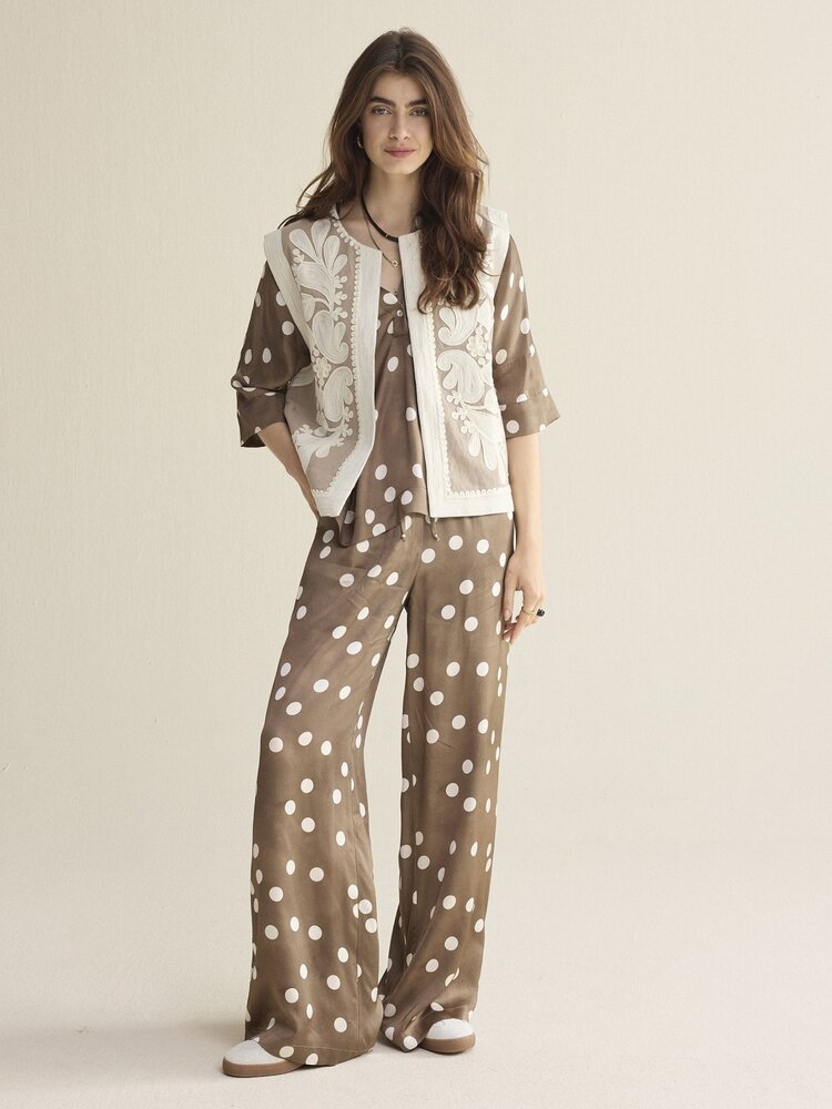 Summum Woman Trousers irregular dot heavy khaki Summum Woman