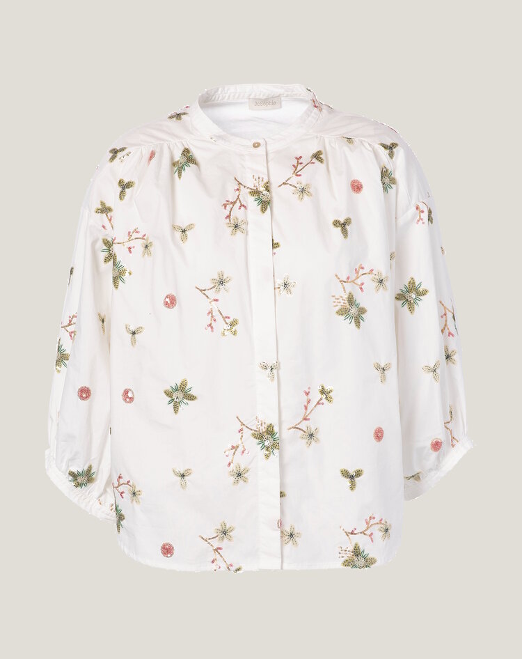 JcSophie Luna blouse red flower sequins JcSophie