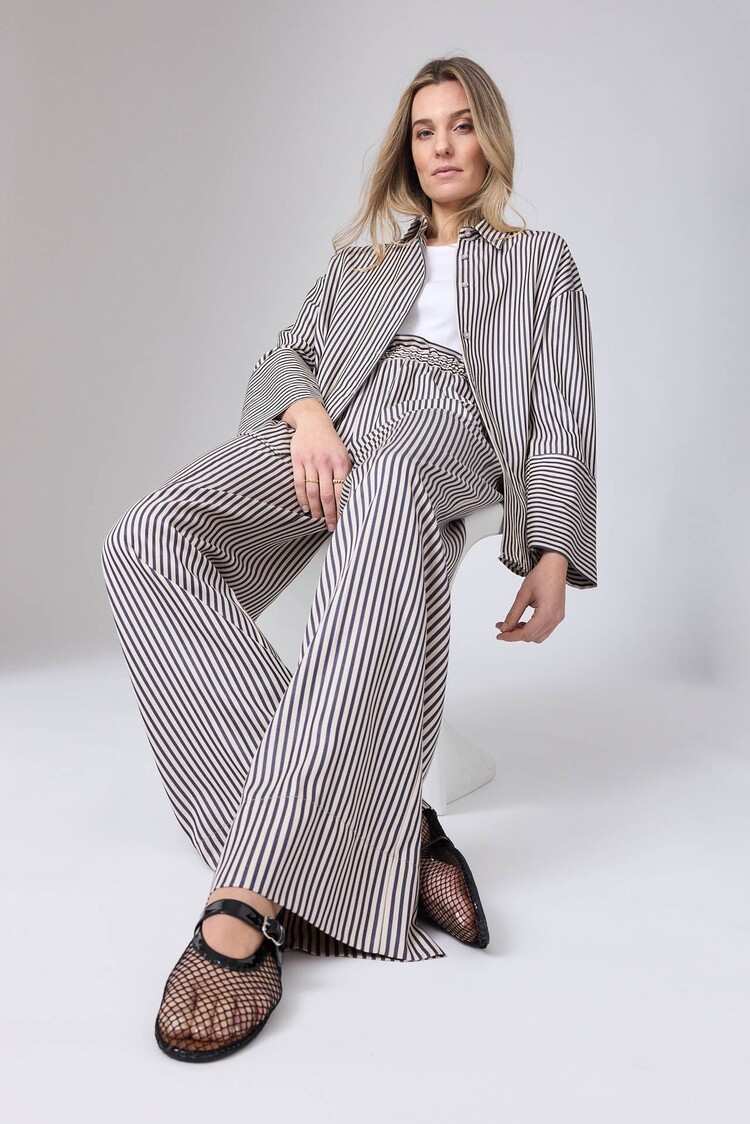 Corel Amsterdam Jaclynn pants stripe midnight blue Corel