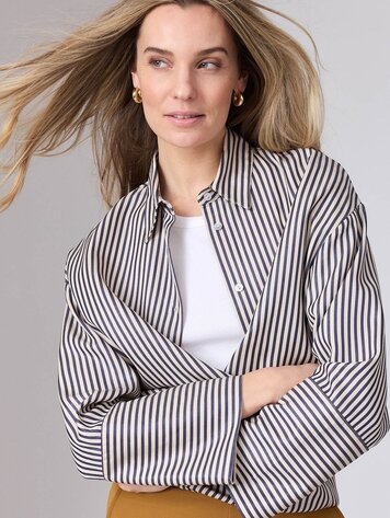 Corel Amsterdam Maeve blouse stripe midnight blue