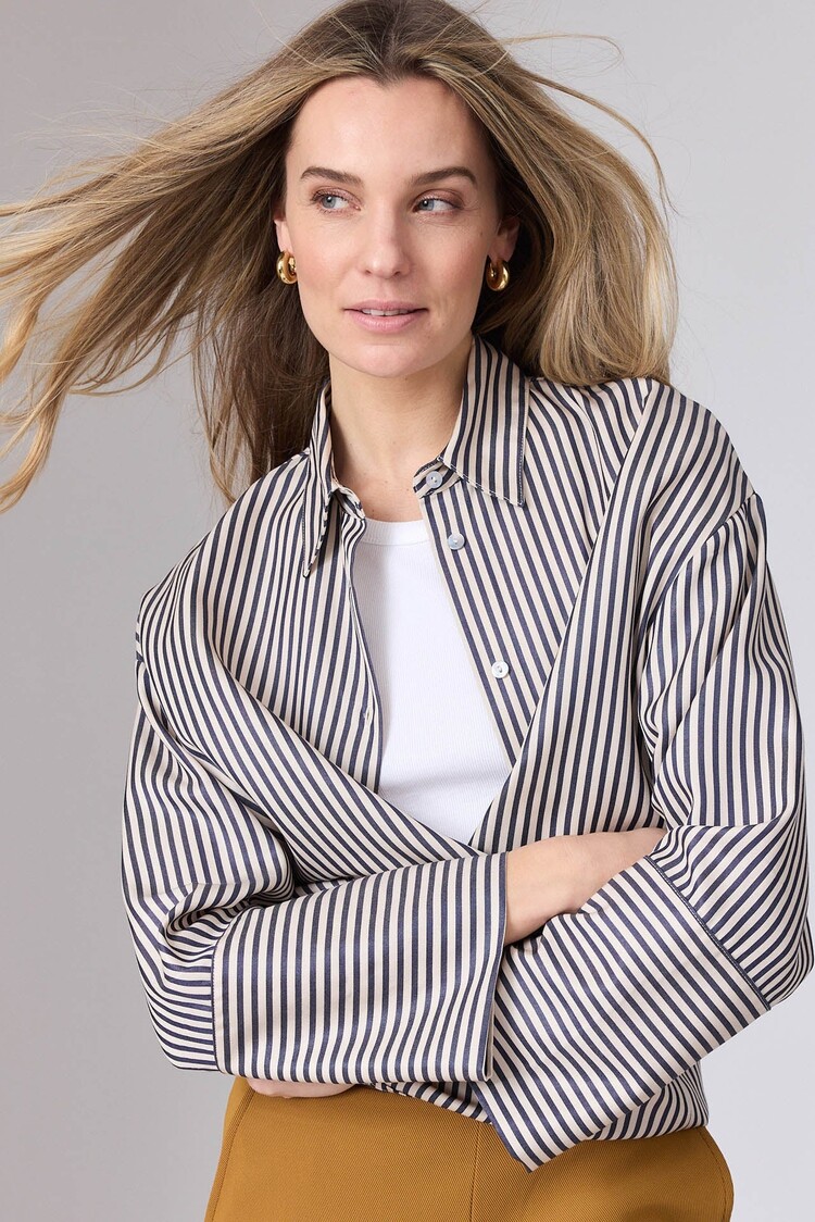 Corel Amsterdam Maeve blouse stripe midnight blue Corel