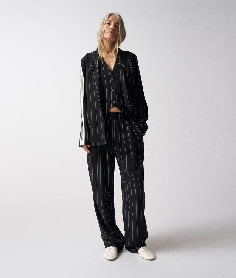 10DAYS Flowy pants pinstripe black 10Days