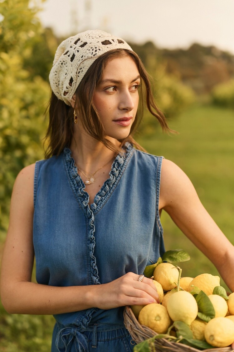 Cream CRMolly sleeveless blouse jaspar blue denim Cream