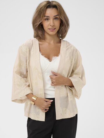 Cream Emilia short kimono perfectly pale melange