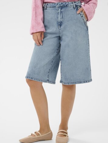 Cream Visti bermuda shorts duncan medium blue denim