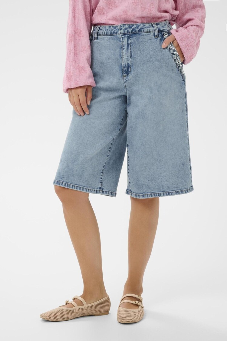 Cream CRVisti bermuda shorts duncan medium blue denim Cream