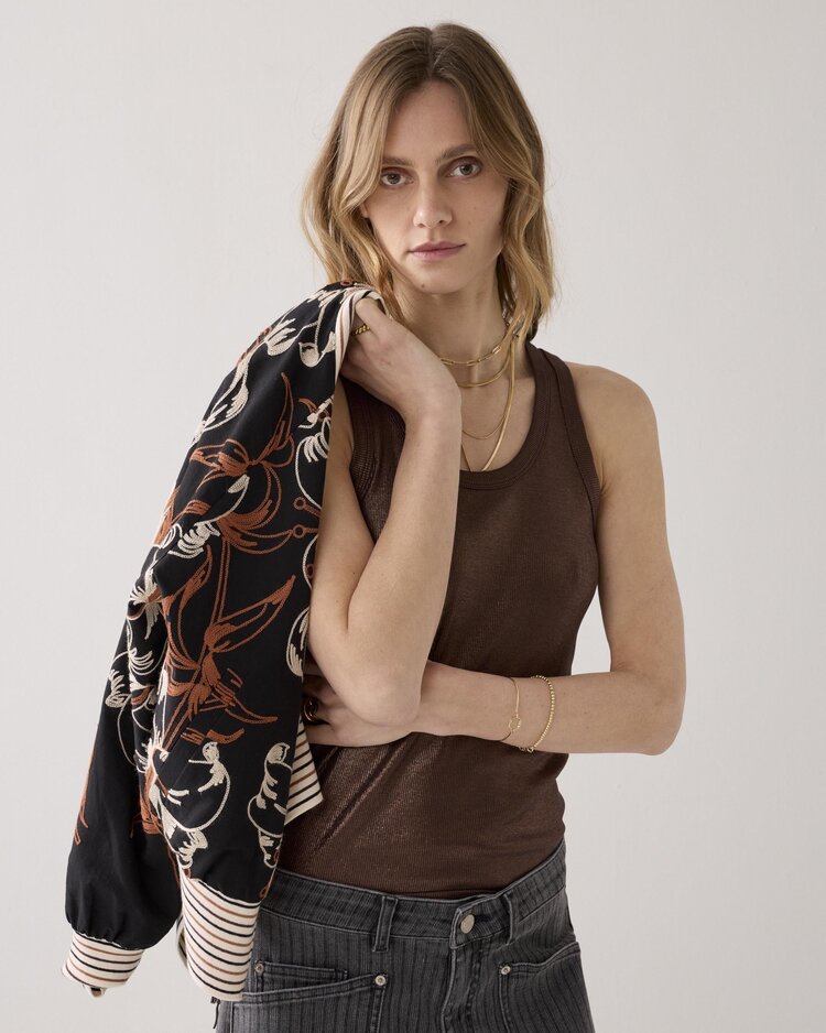 Summum Woman Rib tanktop cotton coffee Summum Woman