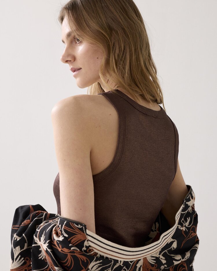 Summum Woman Rib tanktop cotton coffee Summum Woman