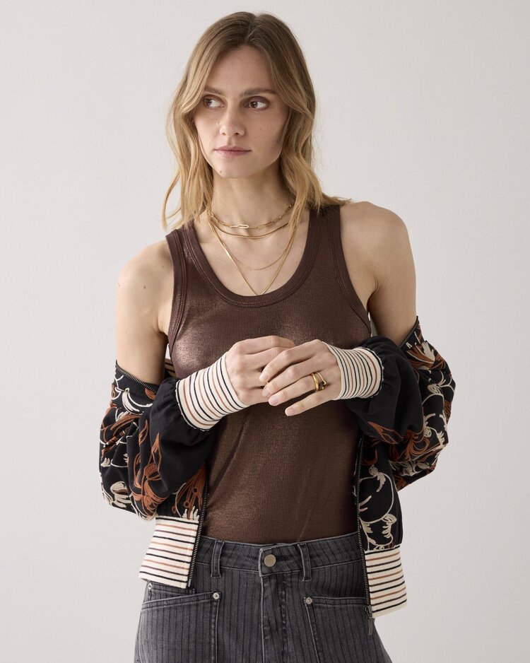 Summum Woman Rib tanktop cotton coffee Summum Woman