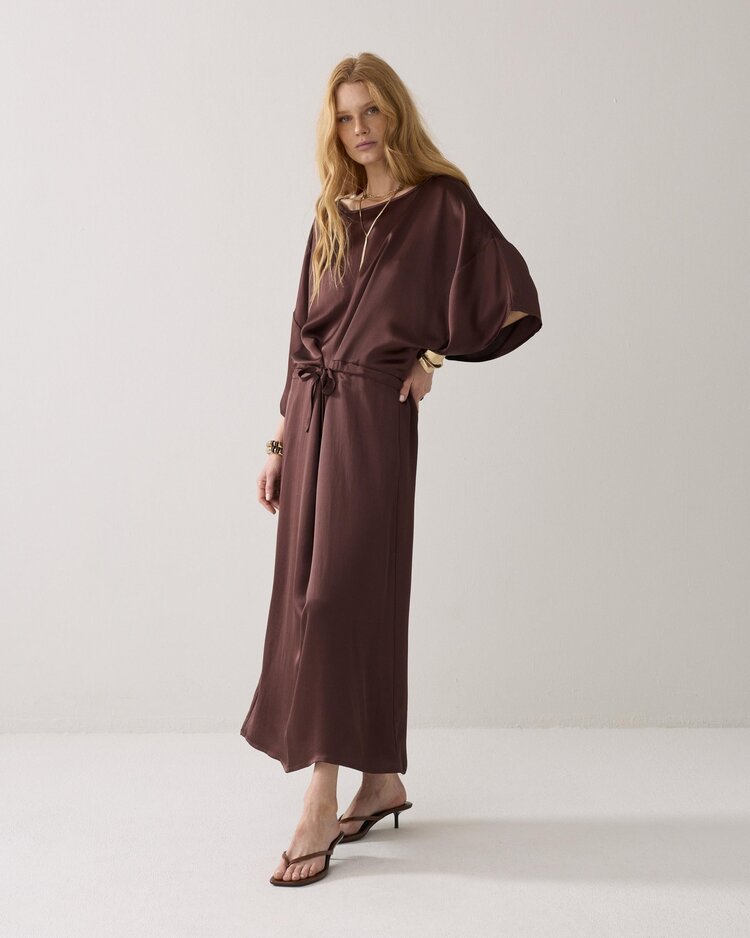 Summum Woman Dress heavy silky touch coffee Summum Woman