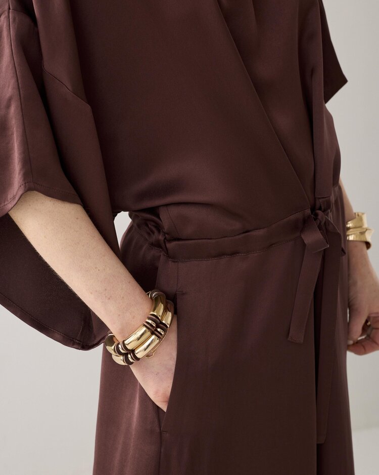 Summum Woman Dress heavy silky touch coffee Summum Woman