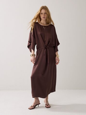 Summum Woman Dress heavy silky touch coffee