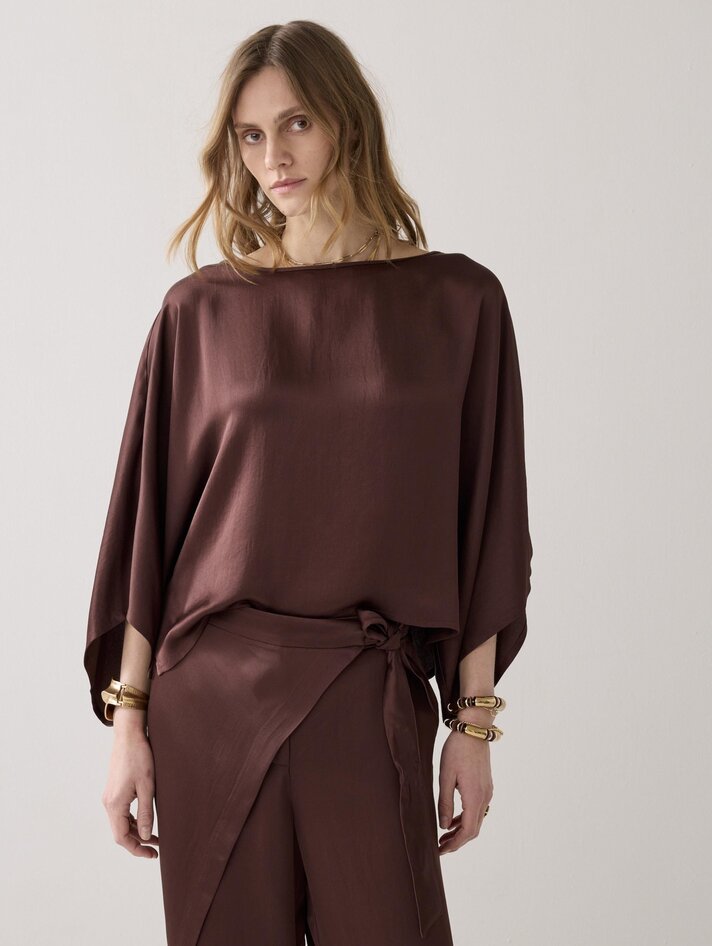 Tuniek dames lange mouwen zijde - satijnen blouse glanzend lange mouwen bovenstuk zomer los shirt lange mouwen knopen hemd sexy jas elegante damesblouses zijden shirts lange blouse zijden blouse