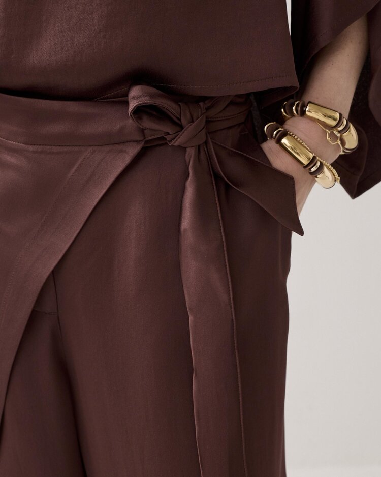 Summum Woman Trousers heavy silky touch coffee Summum Woman