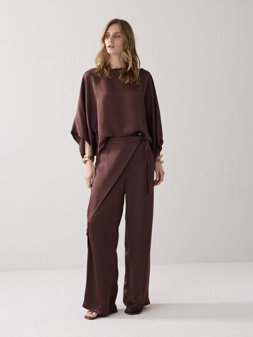 Summum Woman Trousers heavy silky touch coffee