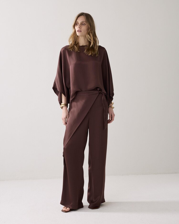 Summum Woman Trousers heavy silky touch coffee Summum Woman