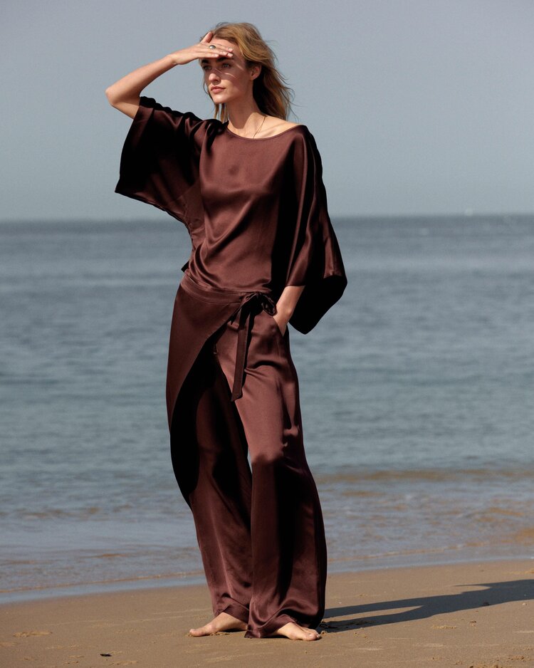 Summum Woman Trousers heavy silky touch coffee Summum Woman