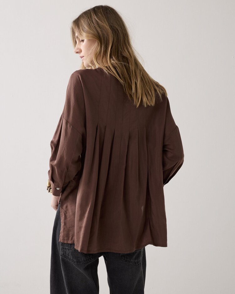 Summum Woman Blouse viscose cotton coffee