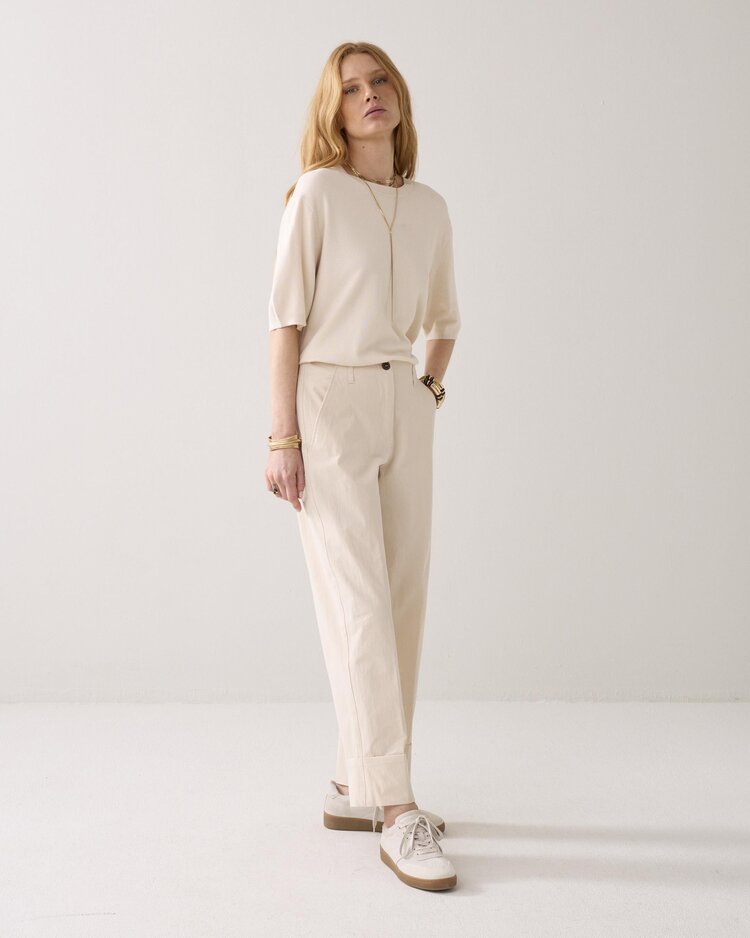 Summum Woman Trousers cotton blend ivory Summum Woman