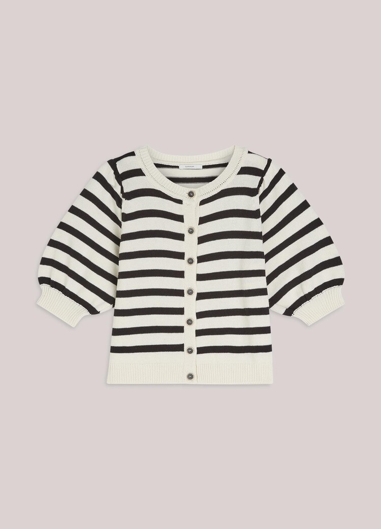 Summum Woman Cardigan striped cotton blend knit ivory Summum Woman