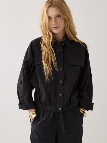 Summum Woman Batwing jacket breezy cotton canvas black