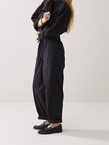 Summum Woman Loose pant breezy cotton canvas black