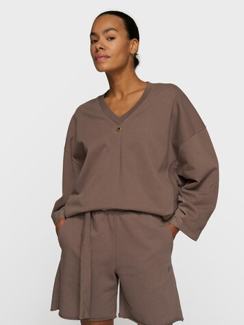 10DAYS Sweater v-neck fleece moonrock