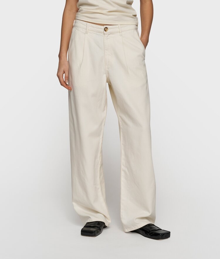 10DAYS Soft twill pants ecru 10Days