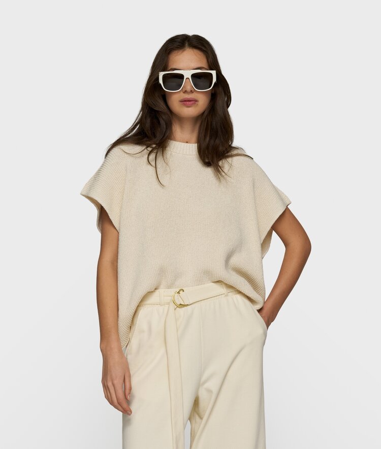 10DAYS Cotton knit top soft vanilla 10Days