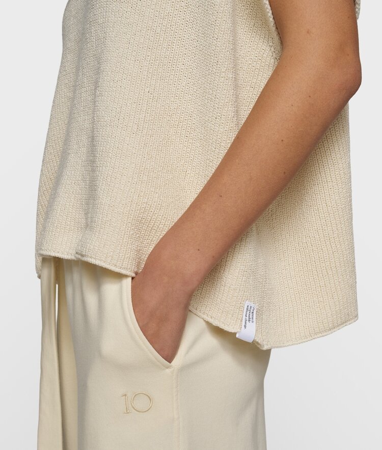 10DAYS Cotton knit top soft vanilla 10Days