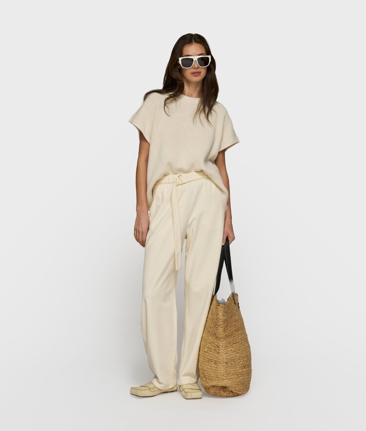 10DAYS Cotton knit top soft vanilla 10Days