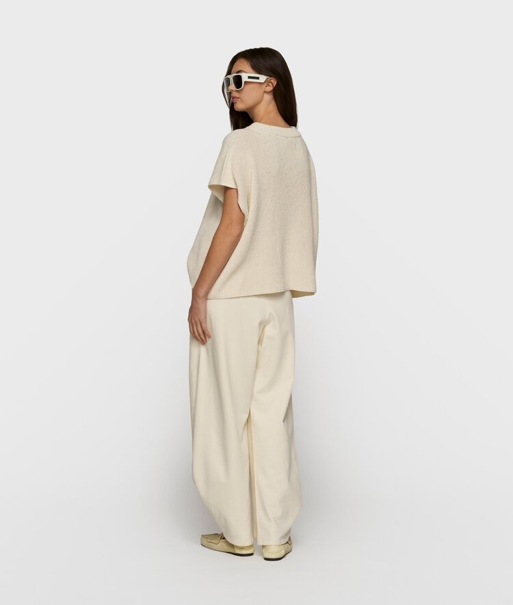 10DAYS Cotton knit top soft vanilla 10Days