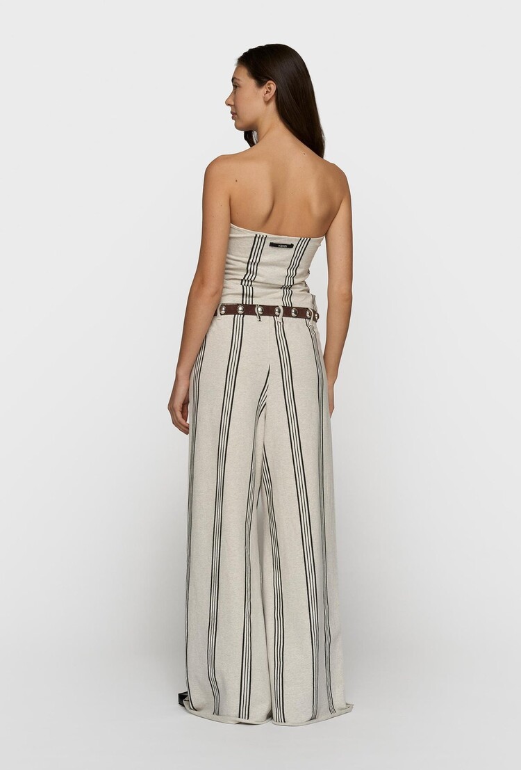 10DAYS Wide leg jogger stripes soft white melee 10Days