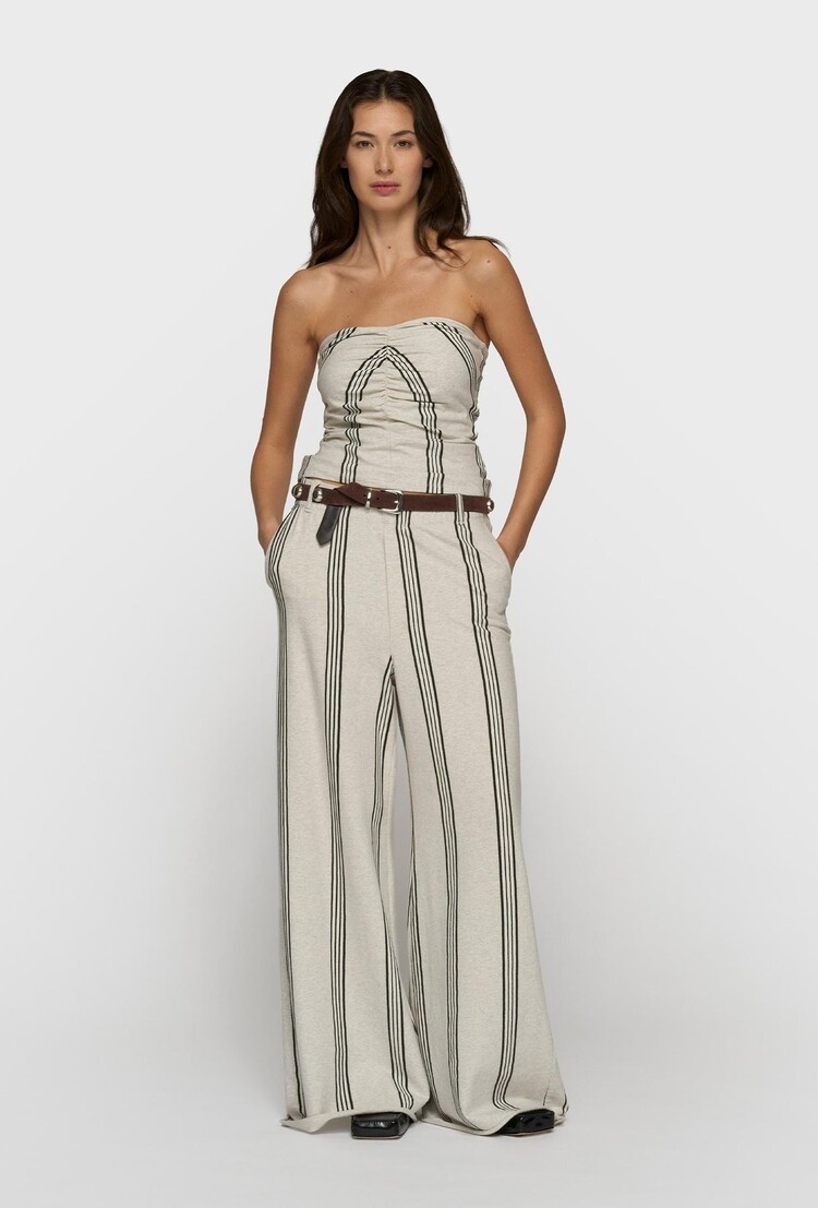 10DAYS Wide leg jogger stripes soft white melee 10Days