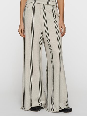 10DAYS Wide leg jogger stripes soft white melee