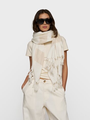 10DAYS Scarf cotton lurex ecru