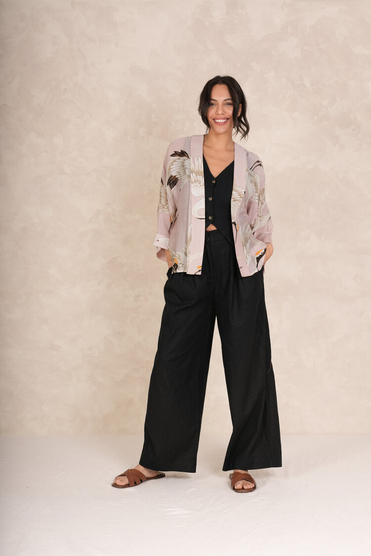 One Hundred Stars Kimono Stork Plaster Pink One Hundred Stars