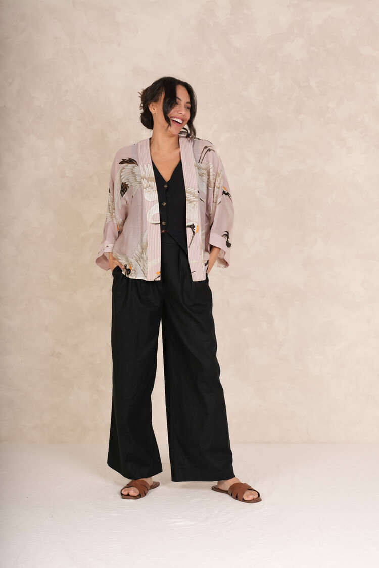 One Hundred Stars Kimono Stork Plaster Pink One Hundred Stars