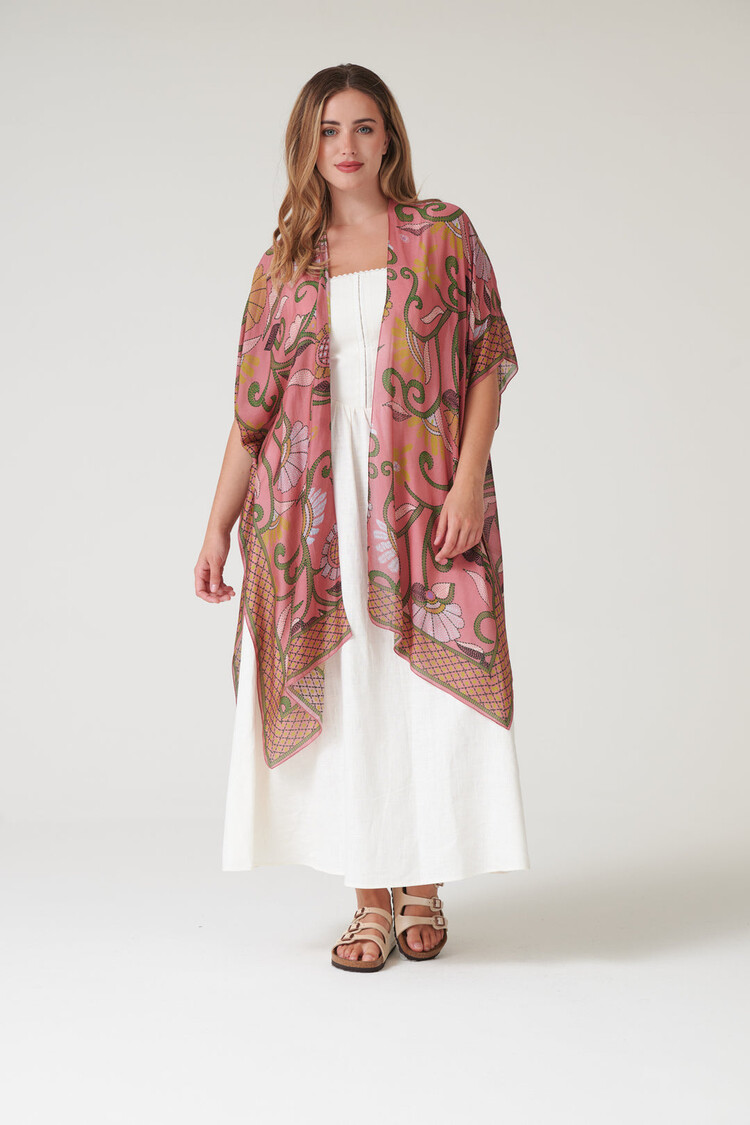 One Hundred Stars Throwover Giant Kantha Dusk Pink One Hundred Stars