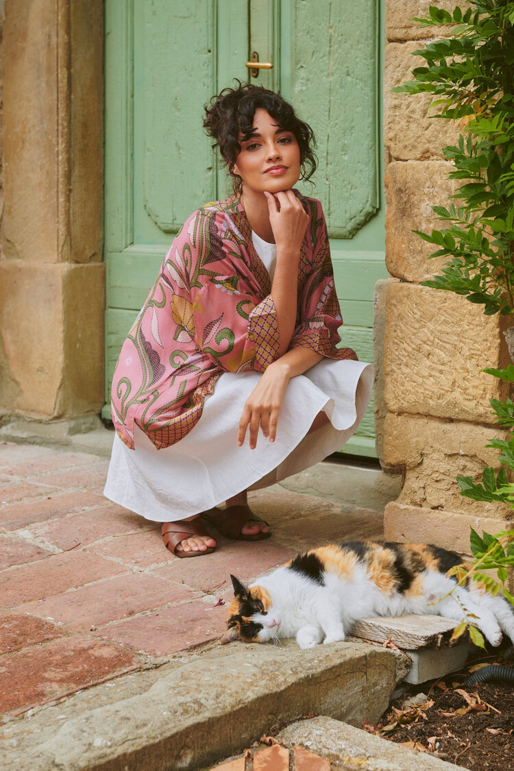 One Hundred Stars Kimono Giant Kantha Dusk One Hundred Stars