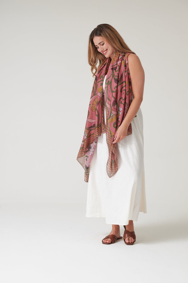 One Hundred Stars Scarf Giant Kantha Dusk One Hundred Stars