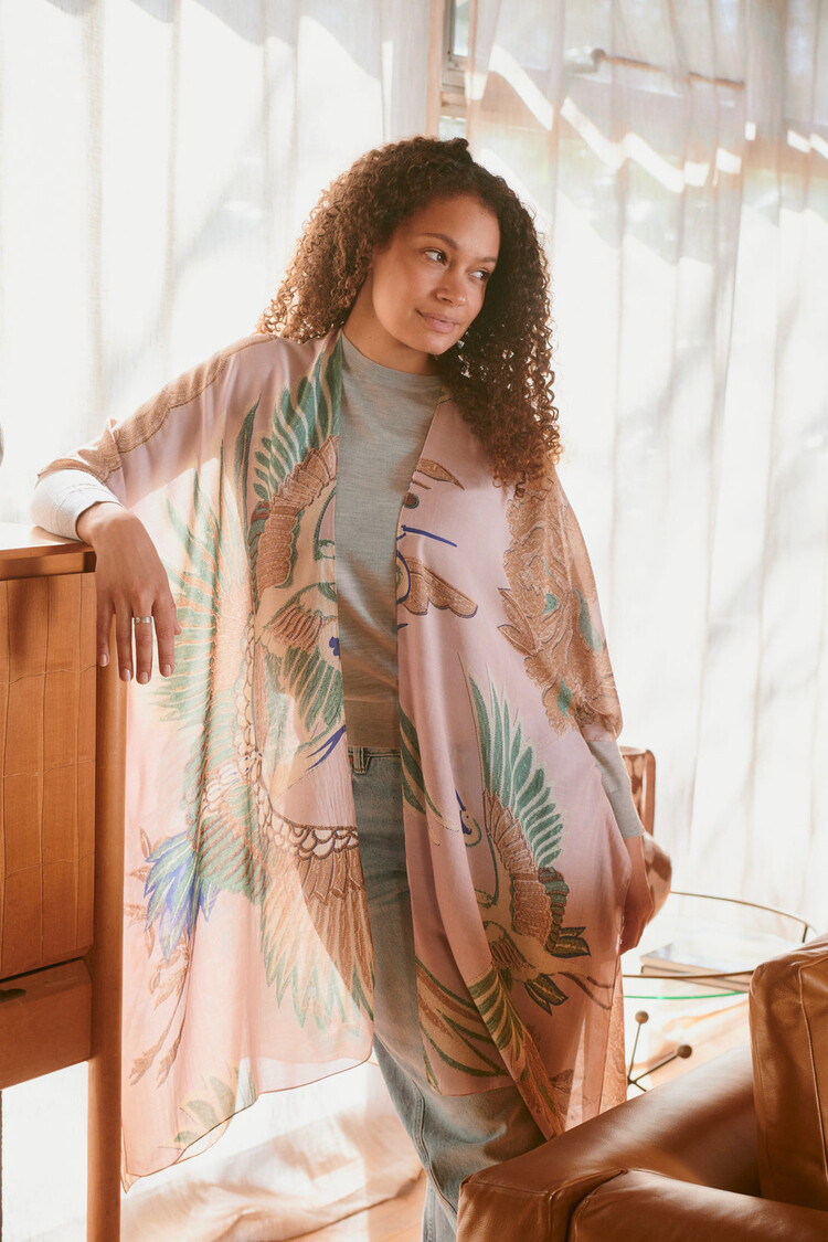 One Hundred Stars Throwover Crane Plaster Pink One Hundred Stars